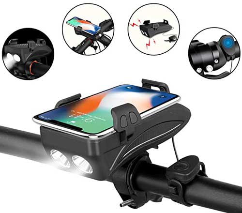 visokokakovostna kolesarska luč z držalom za telefon